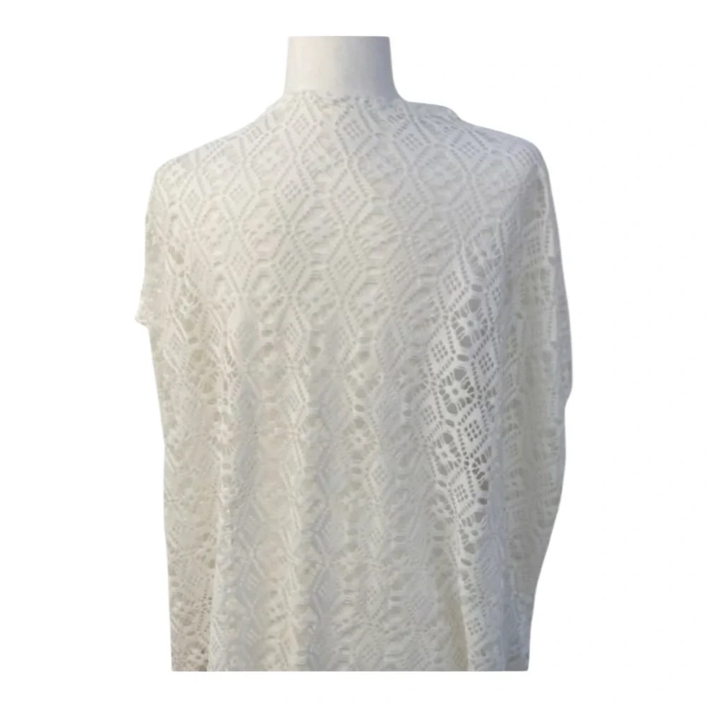 White Crochet‎ Fringe Cardigan Kimono Cover up One size New with tags